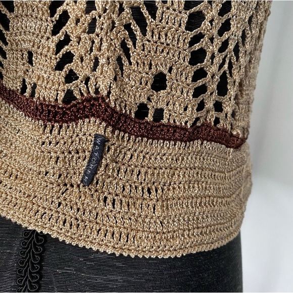 Crocheted cardigan with beaded belt accent - Picture 4 of 7
